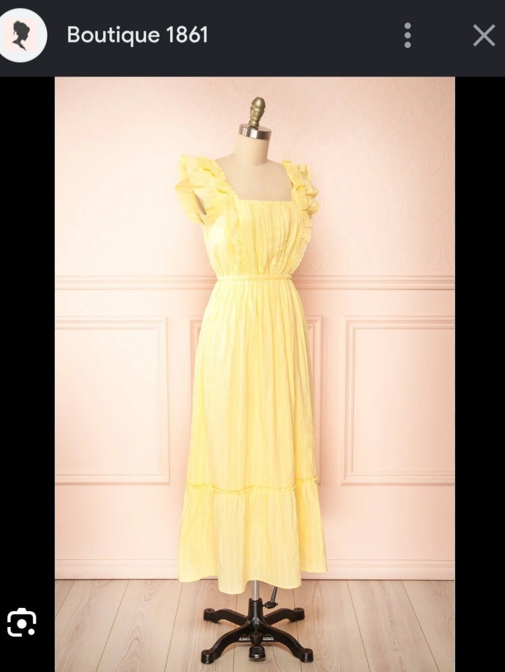 In Bloom Soft Yellow Ruffled Neck Maxi Dress - Picture 4 of 4